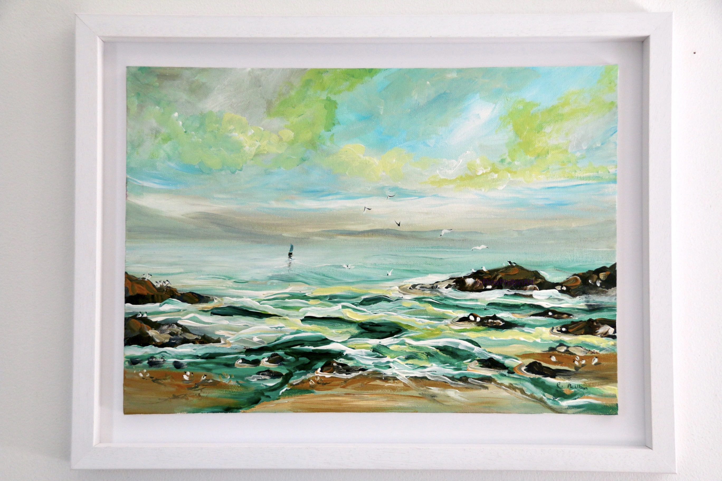 Original seascape painting for sale by galway artist. Check out more of her art for sale on art4you.ie with delivery to your door